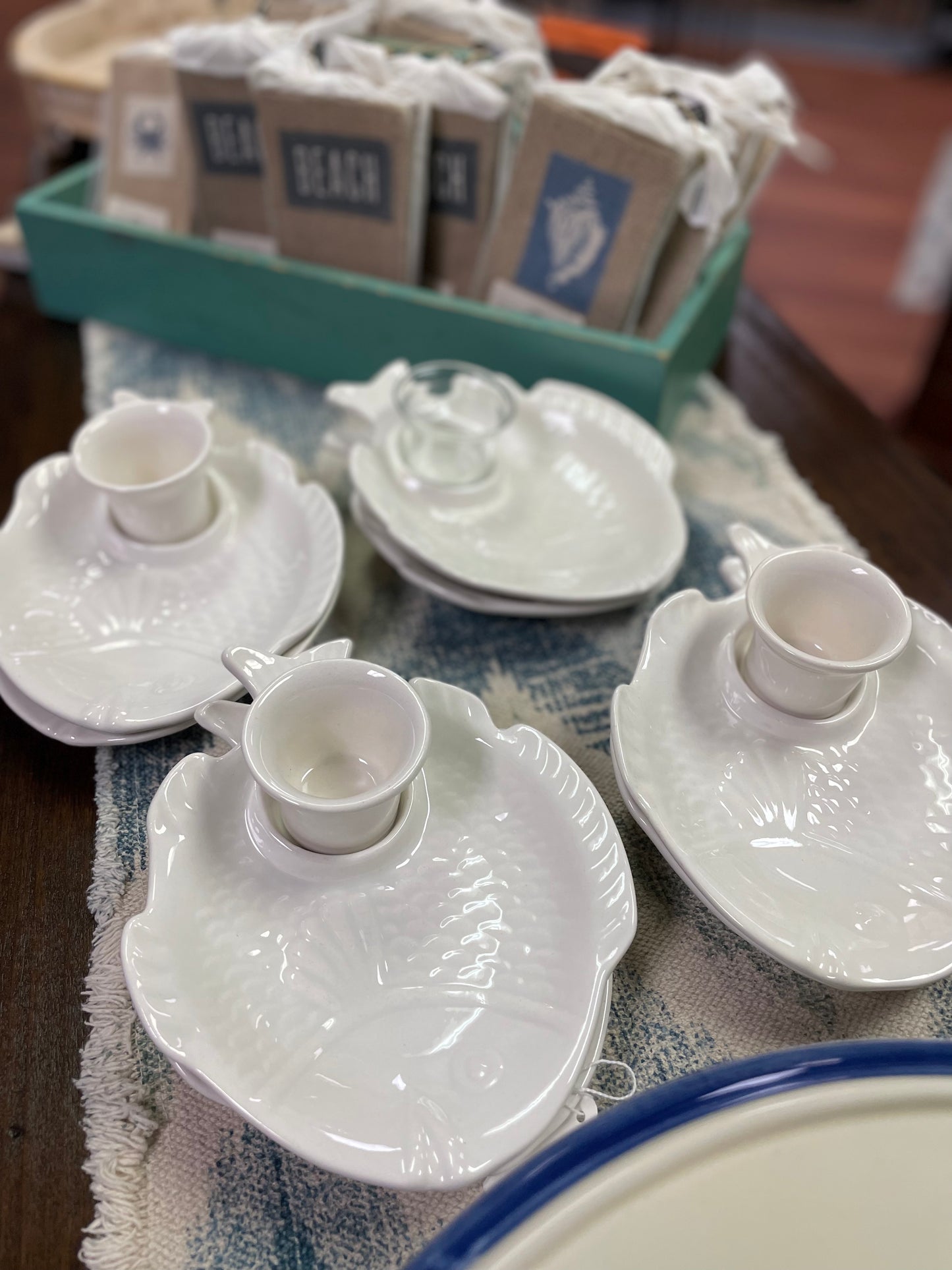 Fish California Pottery w/condiment cup Set of 8