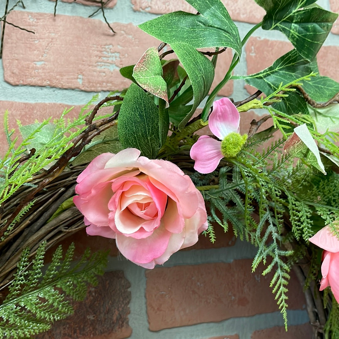 Cabbage Rose Wreath