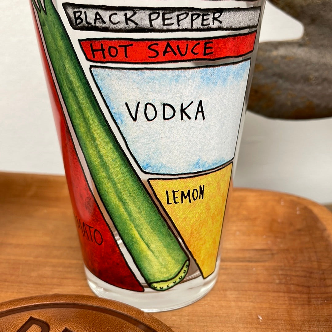 Set of Bloody Mary Glasses Burlap and Daisies