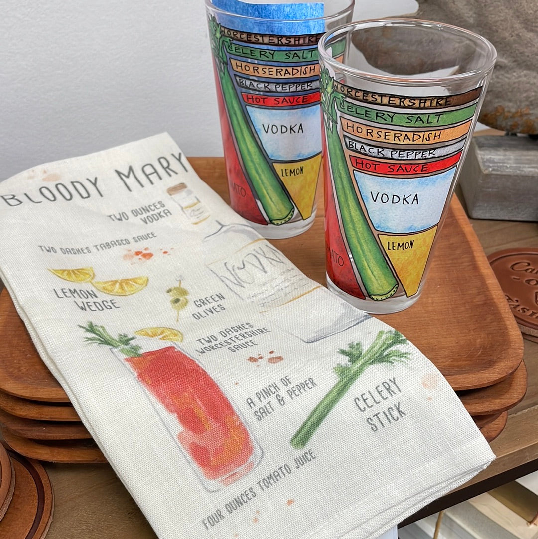 Set of Bloody Mary Glasses Burlap and Daisies