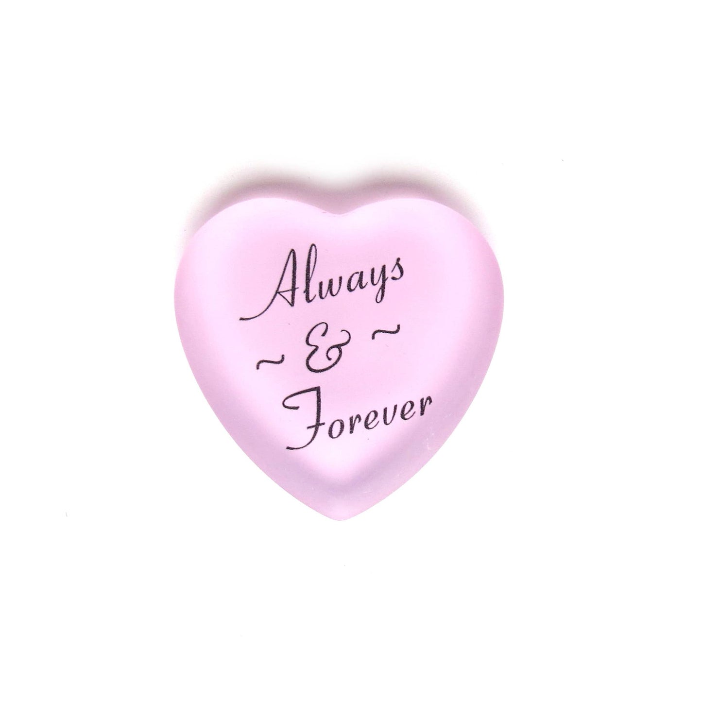 Always & Forever Frosted Glass Heart with Pouch