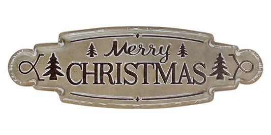 Merry Christmas Tag Shaped Sign - 24 x 7.9 in