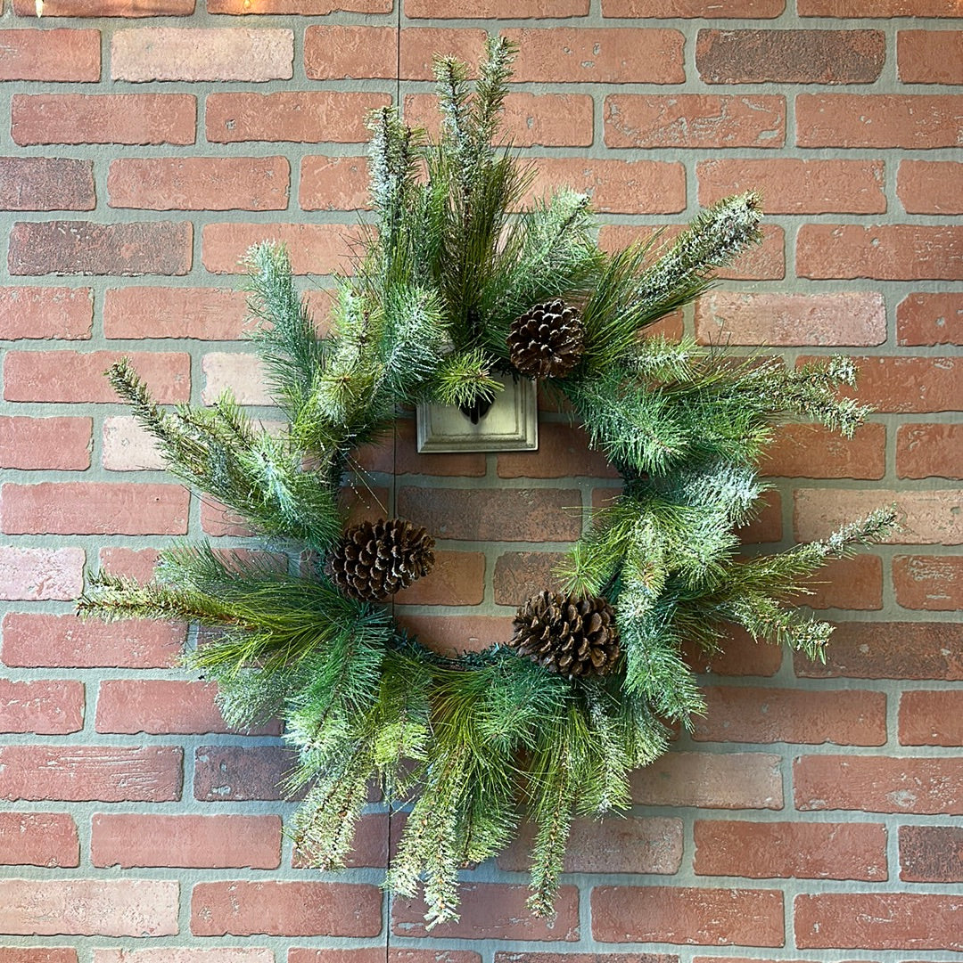 24" Iced Pine Wreath